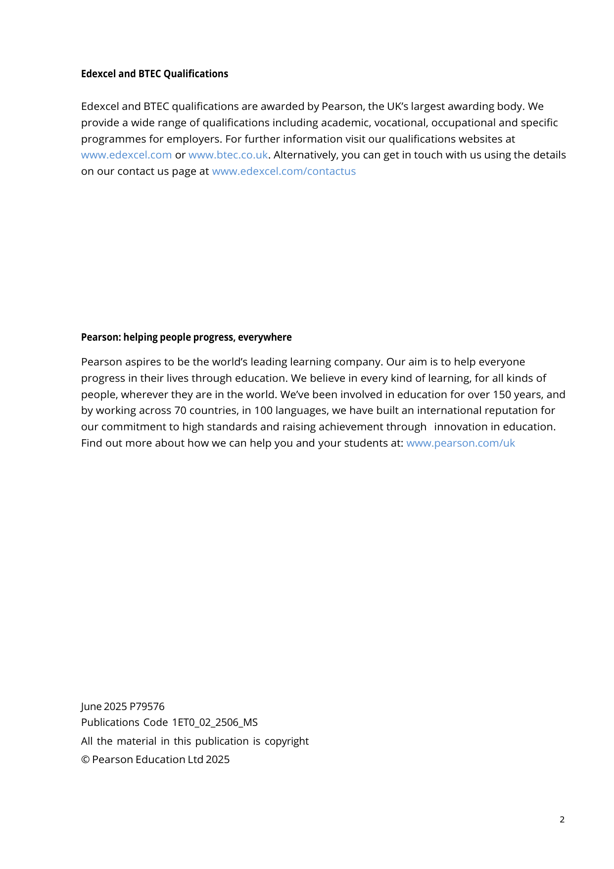 Pearson Edexcel GCSE English Literature Paper 2 2025 MS PDF