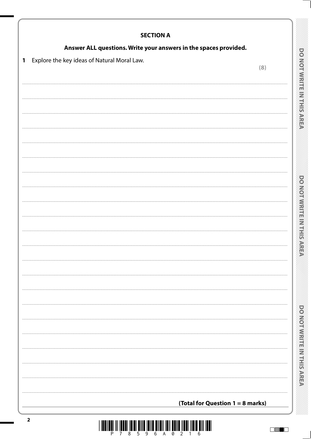 Pearson Edexcel AS Religious Studies Paper 2 2025 QP