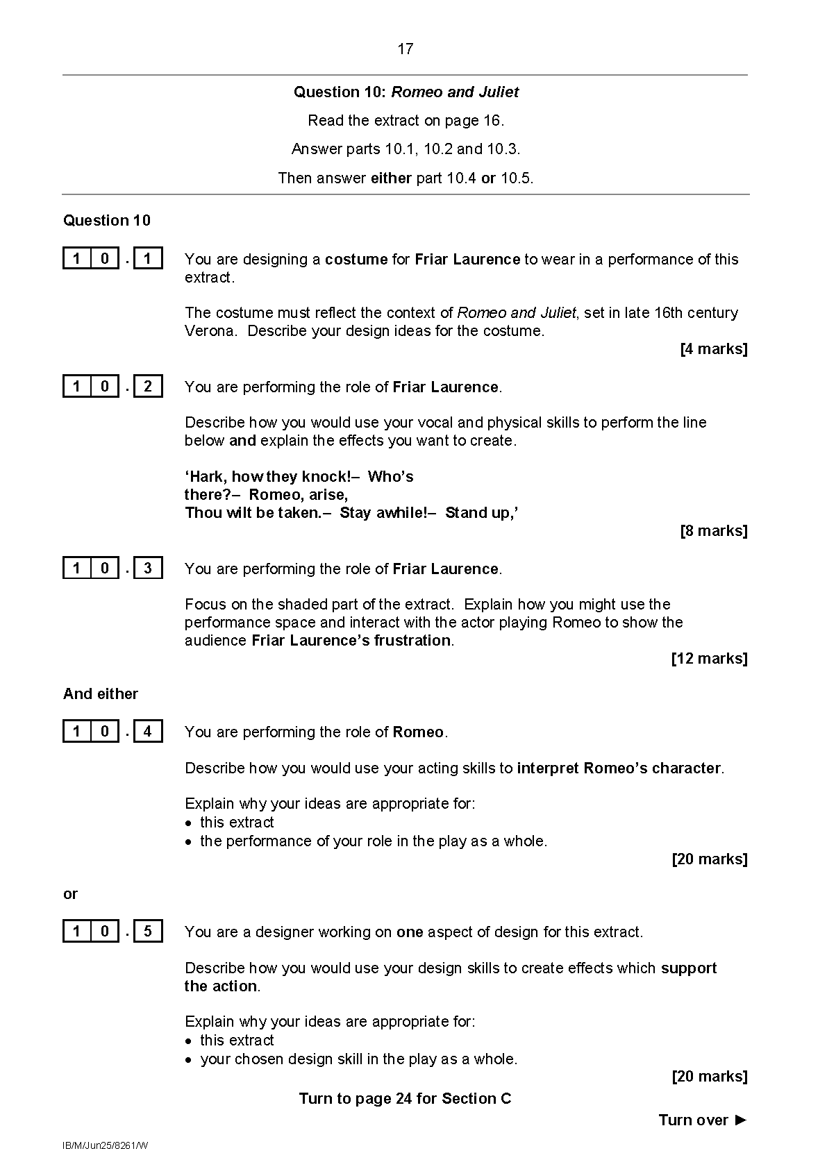 AQA GCSE Drama 2025 Question Paper IMG-1