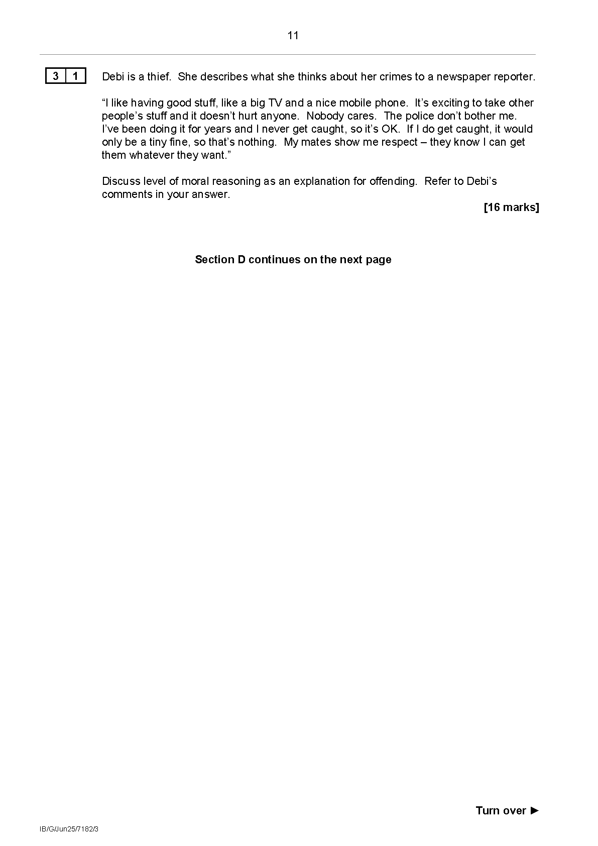 AQA A Level Psychology Paper 3 2025 Question Paper IMG-1