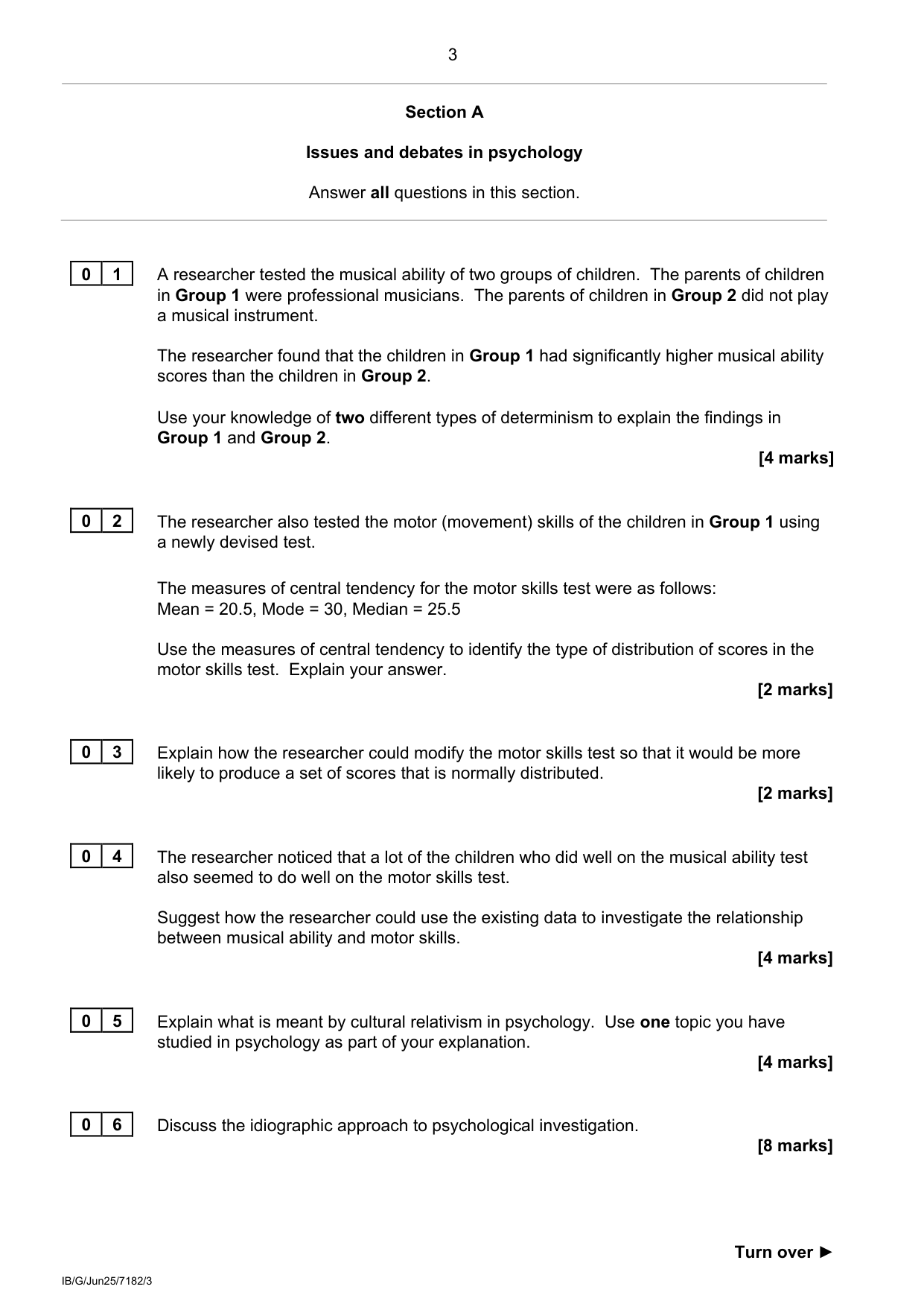 AQA A Level Psychology Paper 3 2025 Question Paper IMG-3