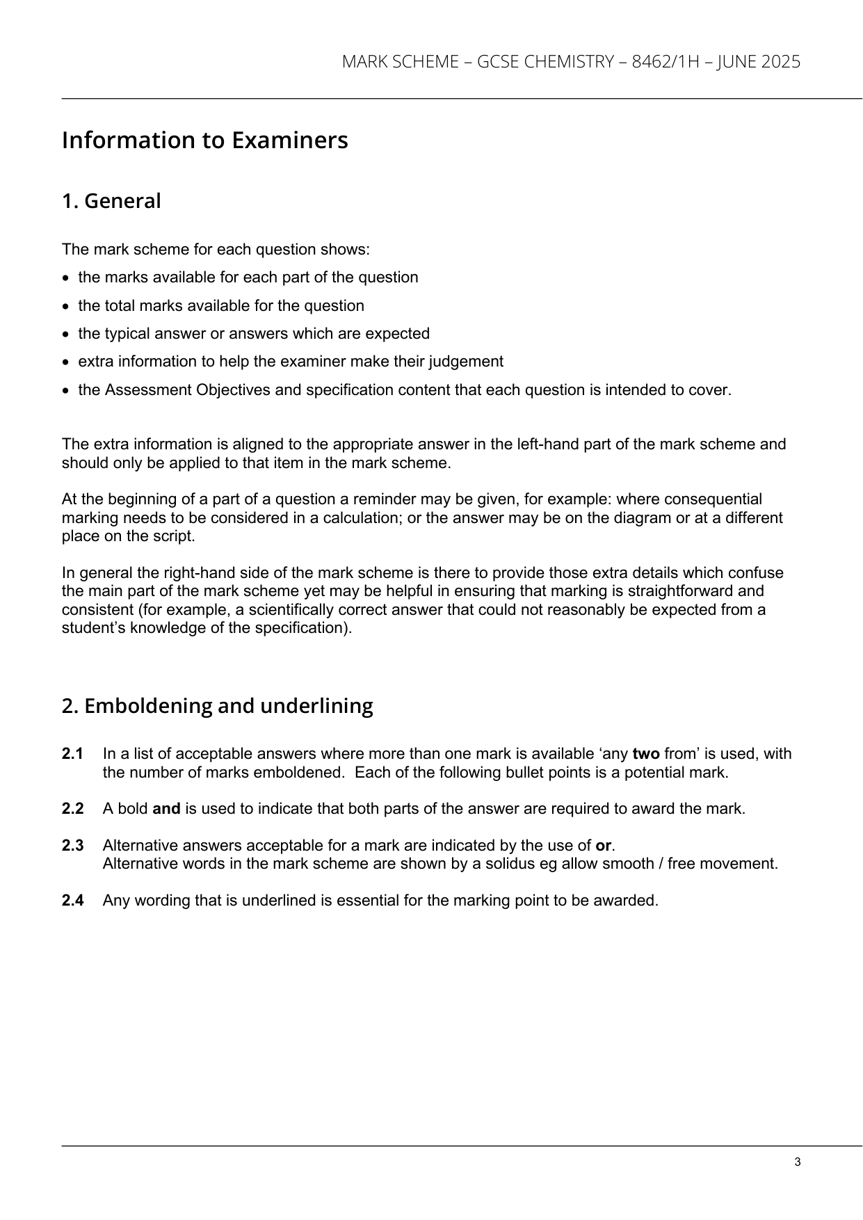 AQA GCSE Chemistry 1H 2025 Mark Scheme PDF IMG-3