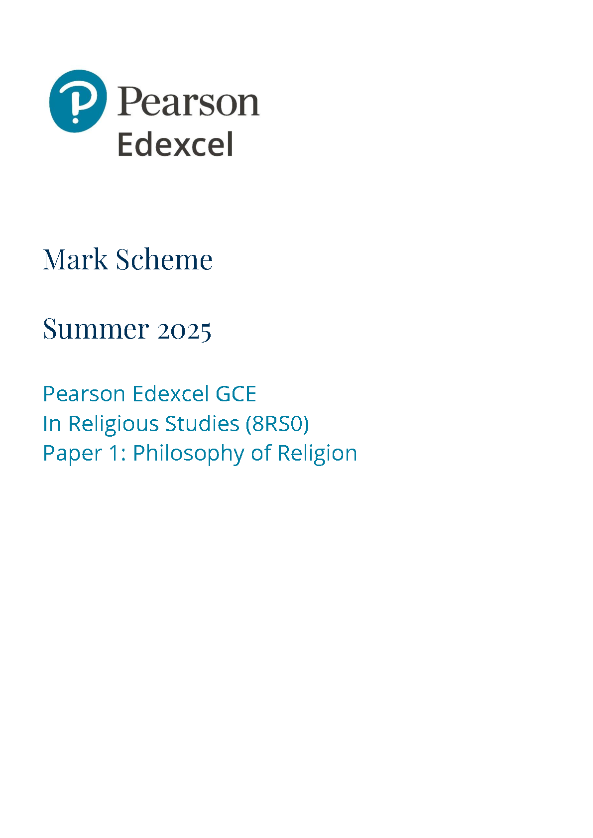 Pearson Edexcel AS Religious Studies Paper 1 2025 Ms IMG-1