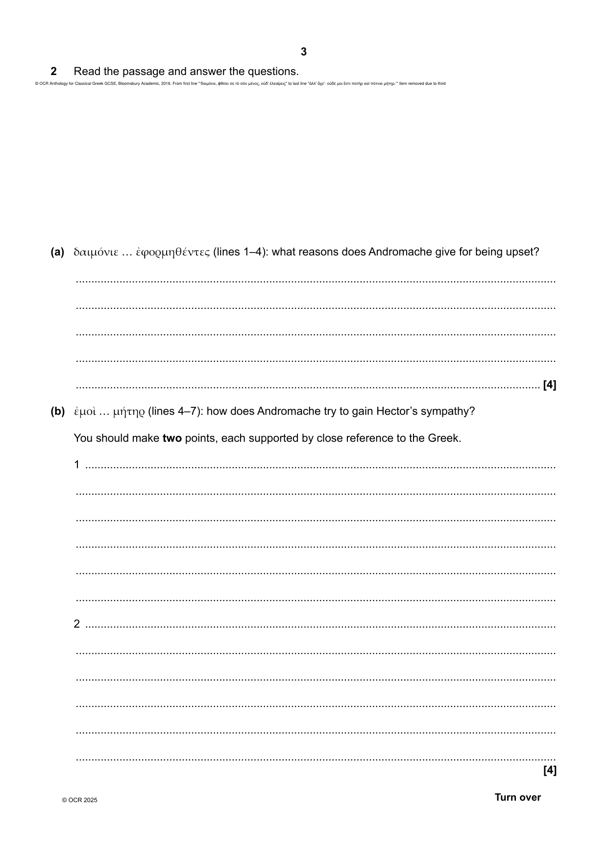 OCR GCSE Classical Greek Paper 4 2025 Question Paper IMG-3