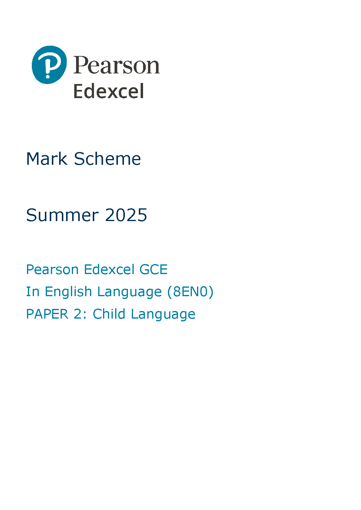 Pearson Edexcel AS English Language Paper 2 2025 Mark scheme IMG-1