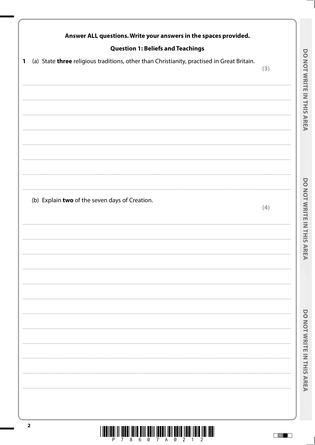Pearson Edexcel GCSE Religious Studies Paper 2b 2025 QP