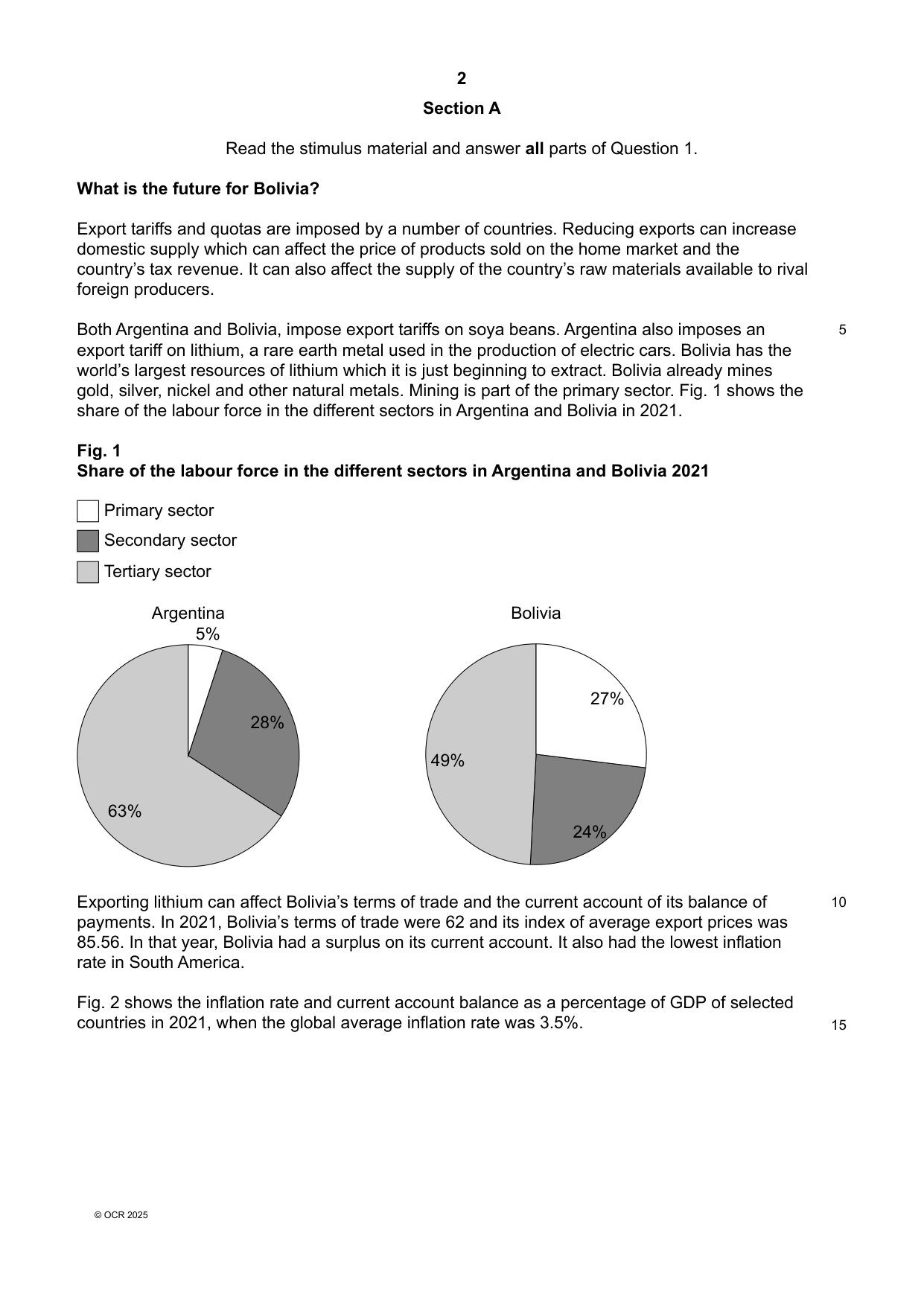 OCR A Level Economics Paper 2 Question Paper