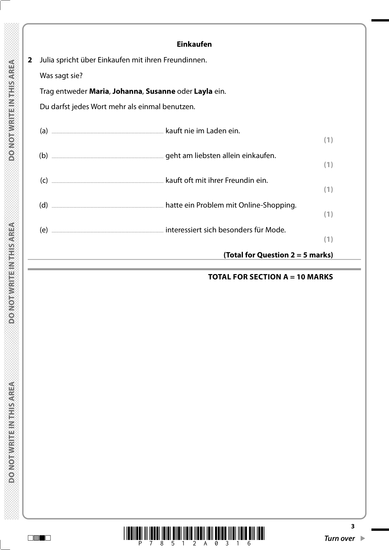 Pearson Edexcel GCSE German Paper 1 2025 Question Paper PDF IMG-3