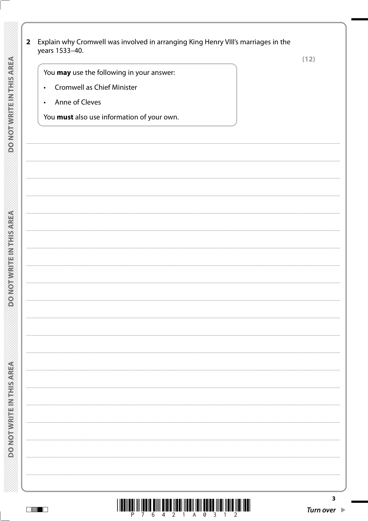 Pearson Edexcel GCSE History Paper B3 2025 Question Paper IMG-3