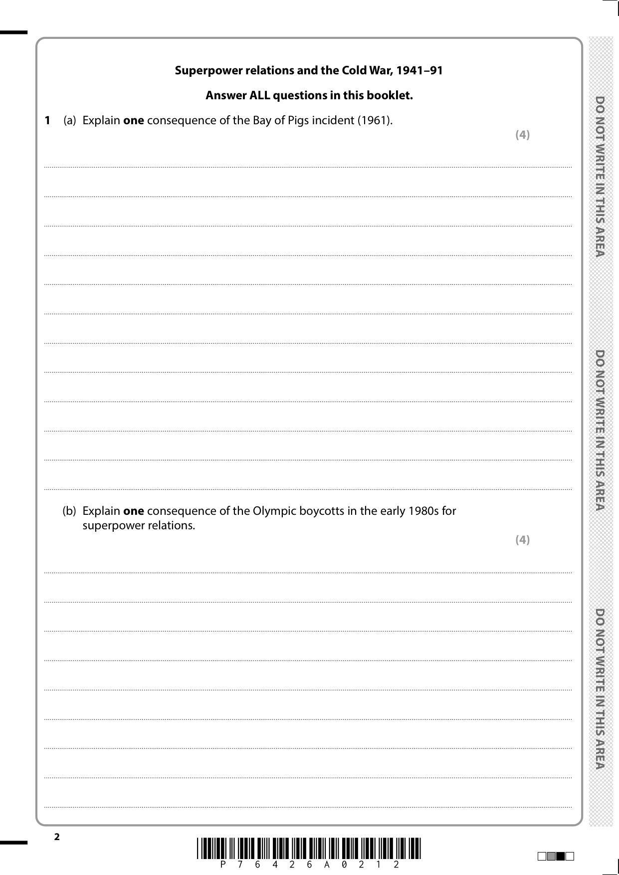 Pearson Edexcel GCSE History Paper P4 2025 Question Paper
