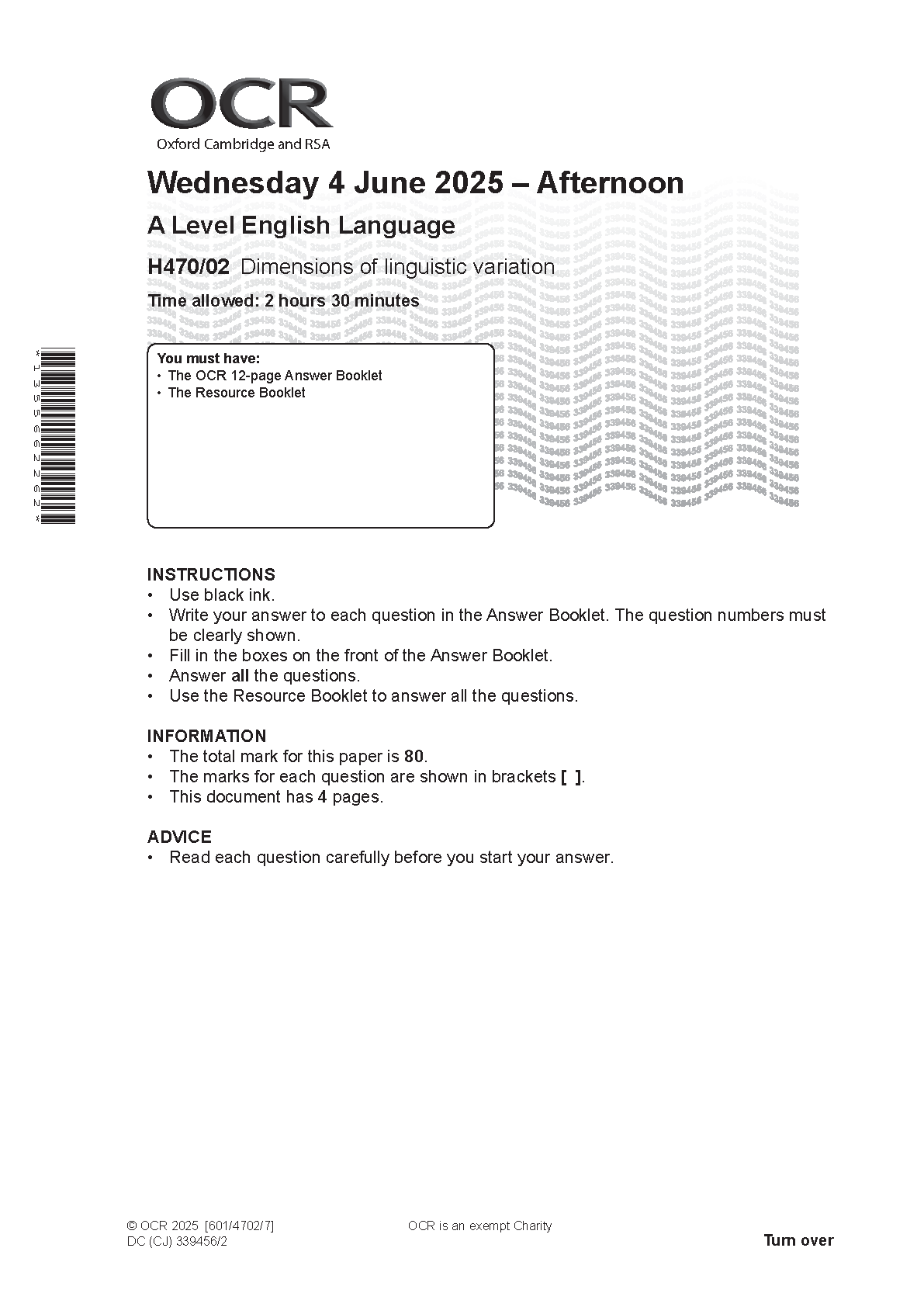OCR A Level English Language Paper 2 2025 QP IMG-1