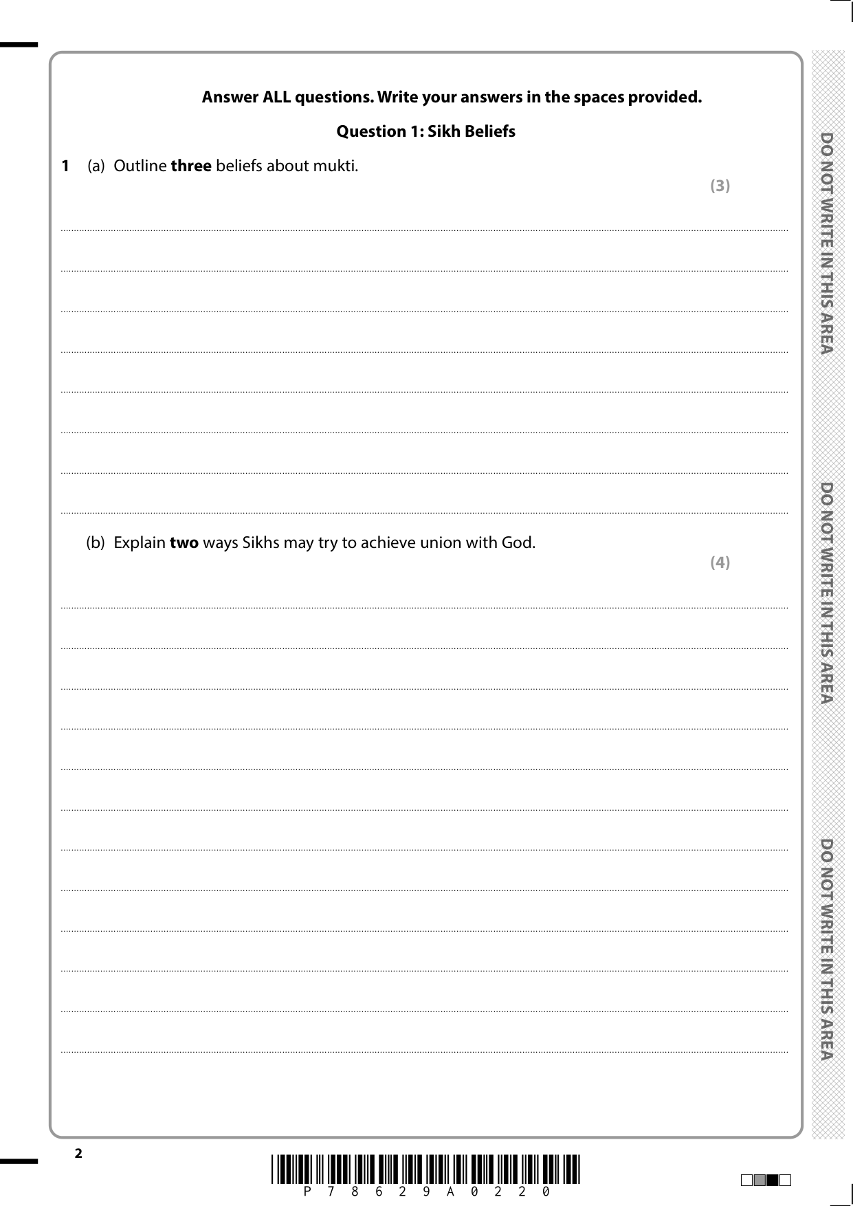 Pearson Edexcel GCSE Religious Studies Paper 2G 2025 QP