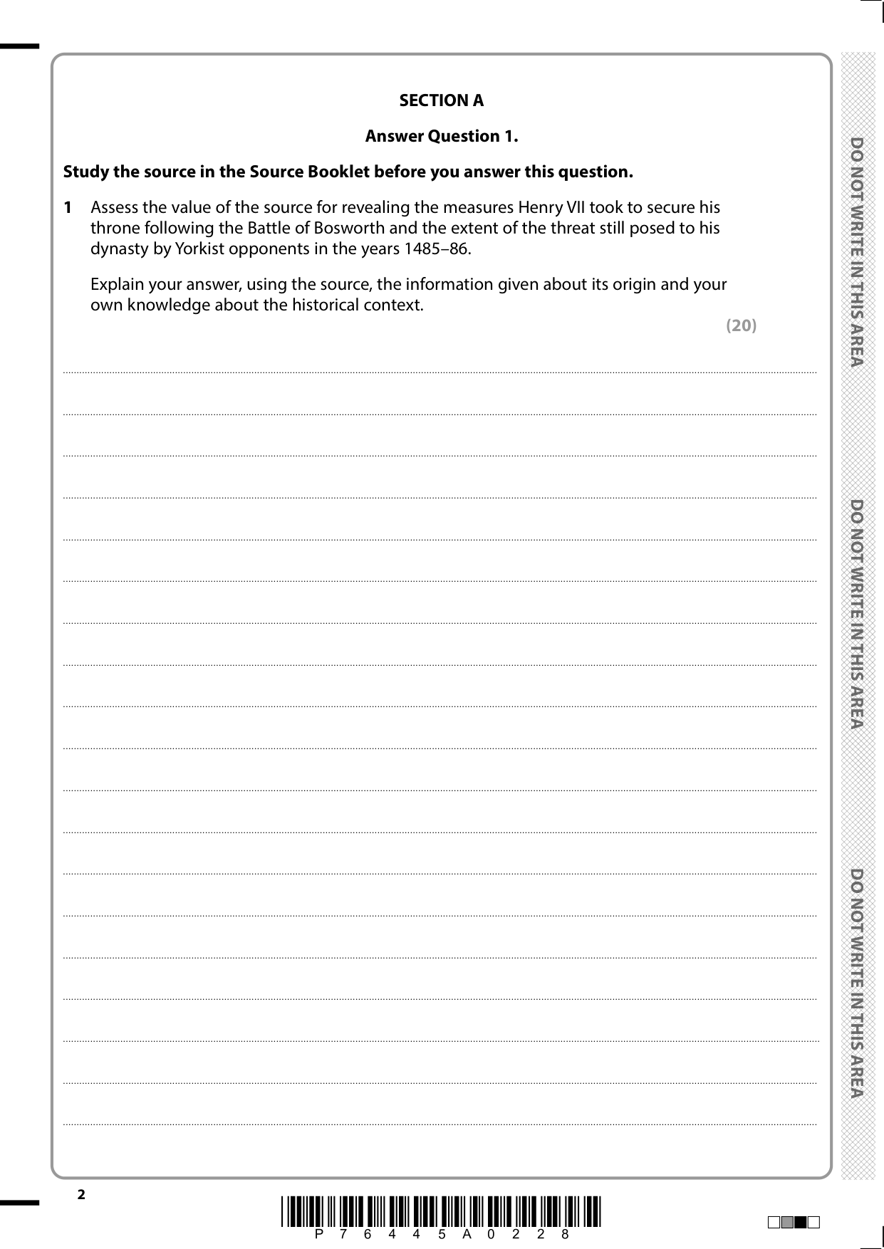 Pearson Edexcel A Level History Paper 31 2025 QP PDF