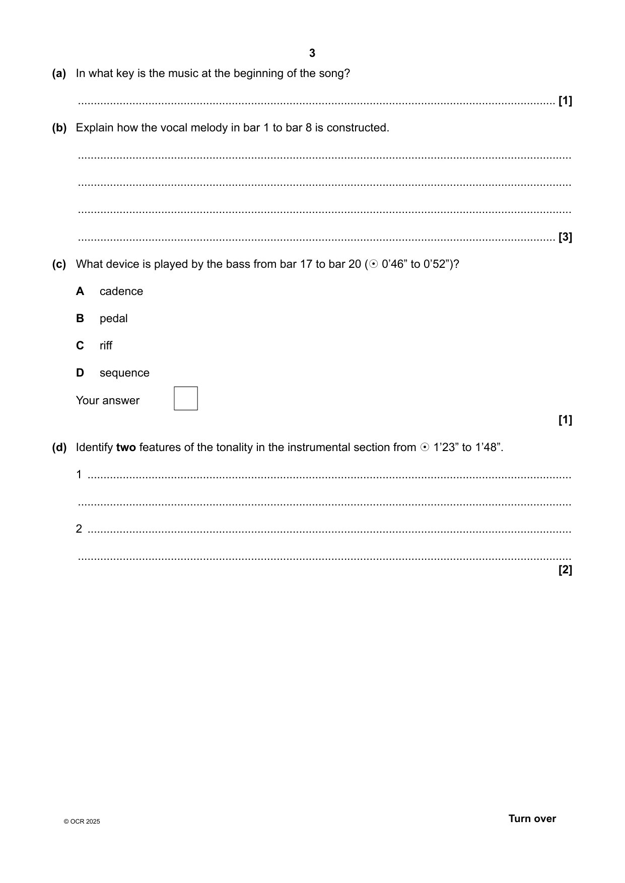 OCR A Level Music Paper 5 2025 Question Paper IMG-3