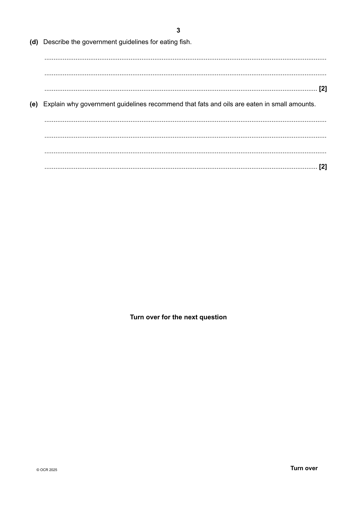 OCR GCSE Food Preparation Paper 1 2025 Question Paper IMG-3