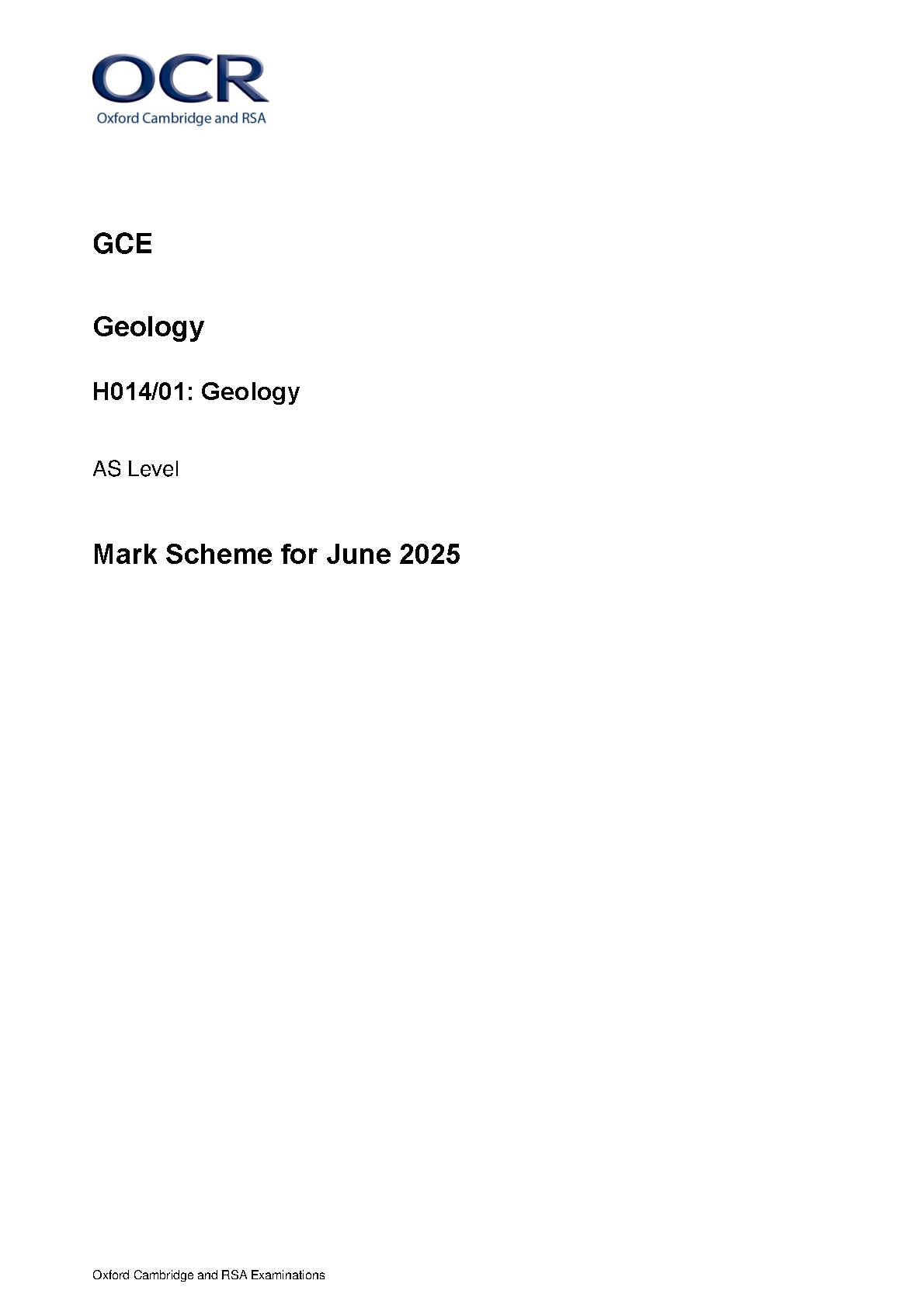 OCR AS Geology Paper 1 2025 Mark Scheme IMG-1