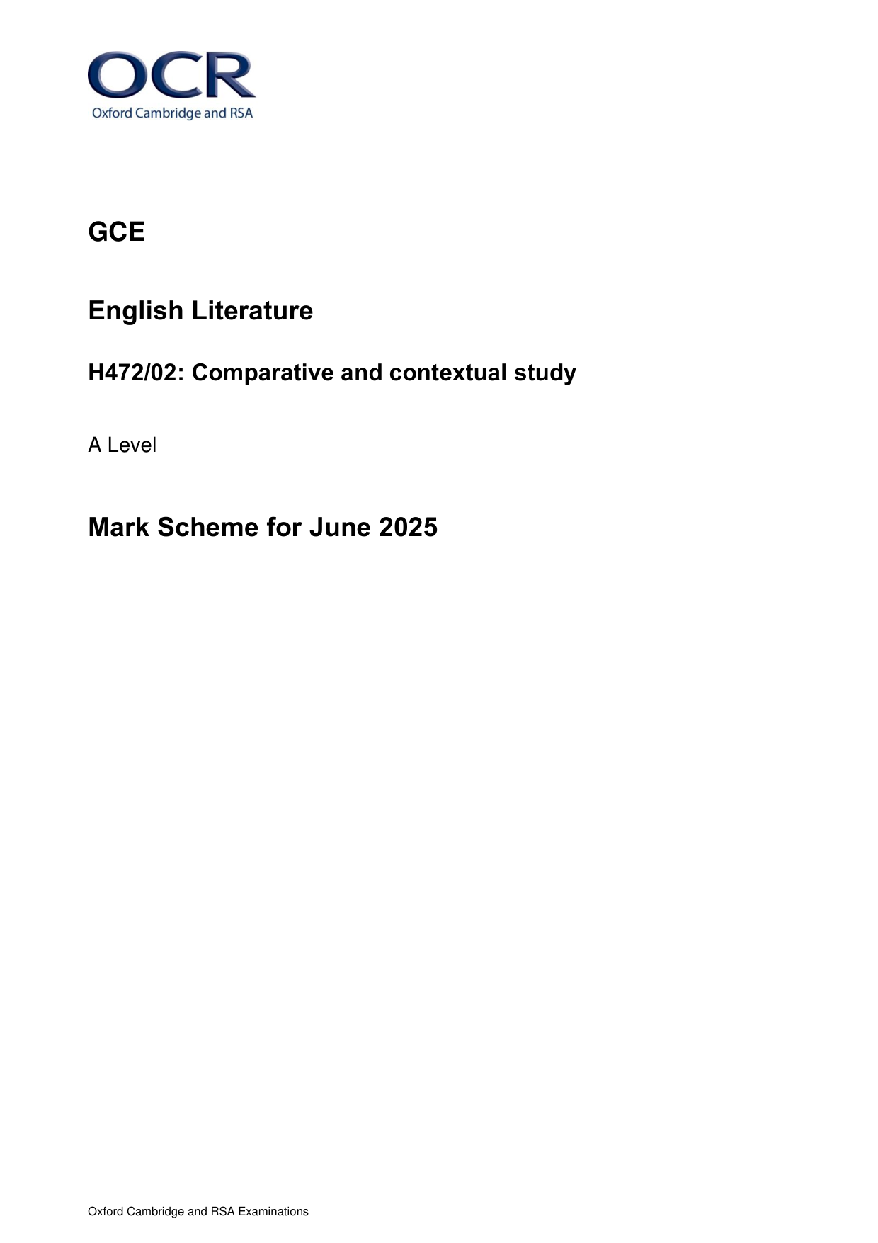 OCR A Level English Language Paper 2 Mark Scheme