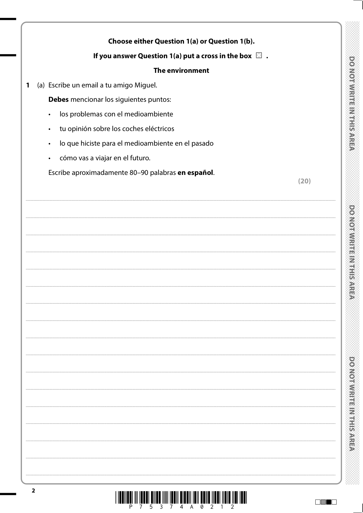 Pearson Edexcel GCSE Spanish Paper 4h 2025 Question Paper
