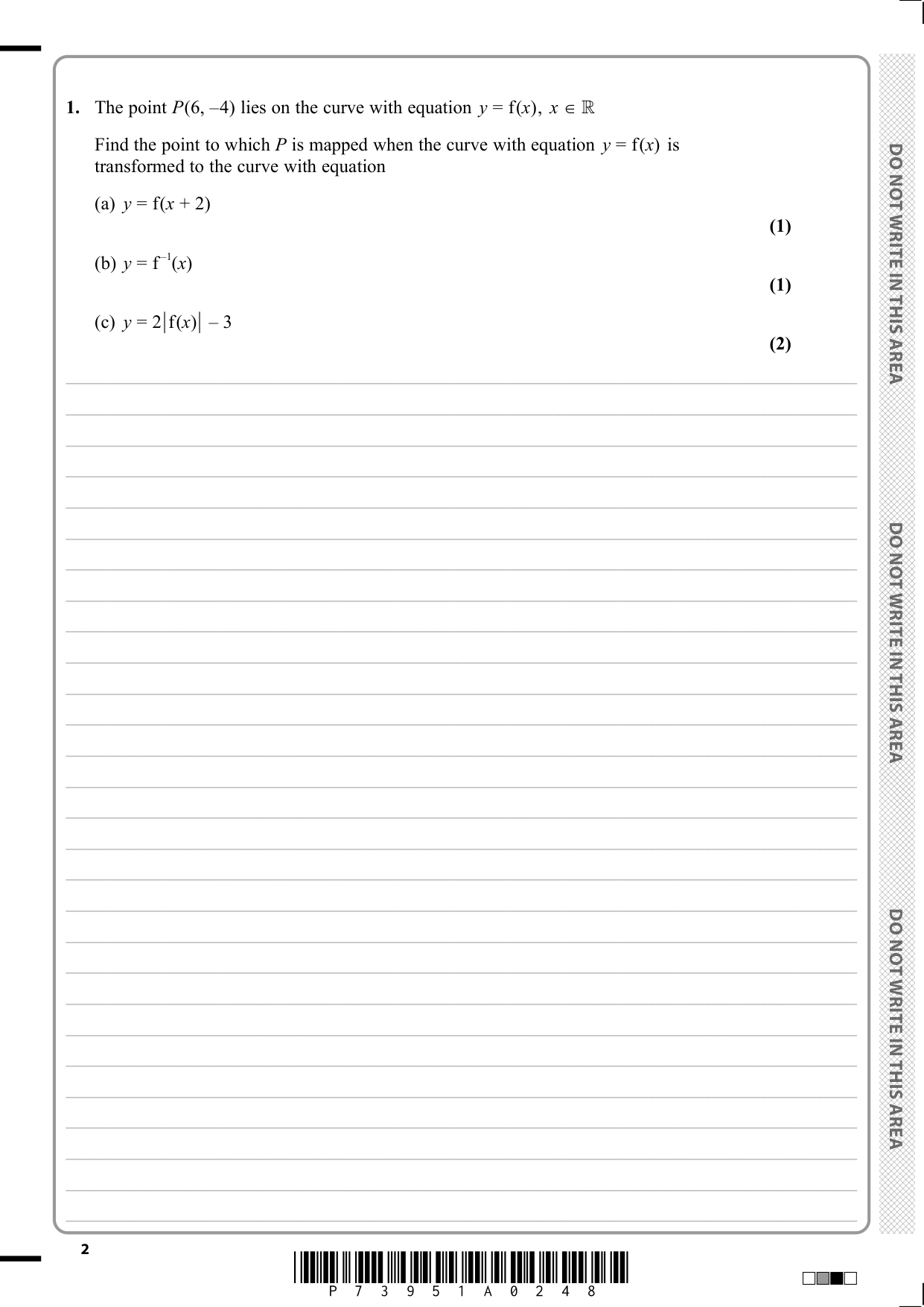 Pearson Edexcel A Level Mathematics Paper 1 2025 QP