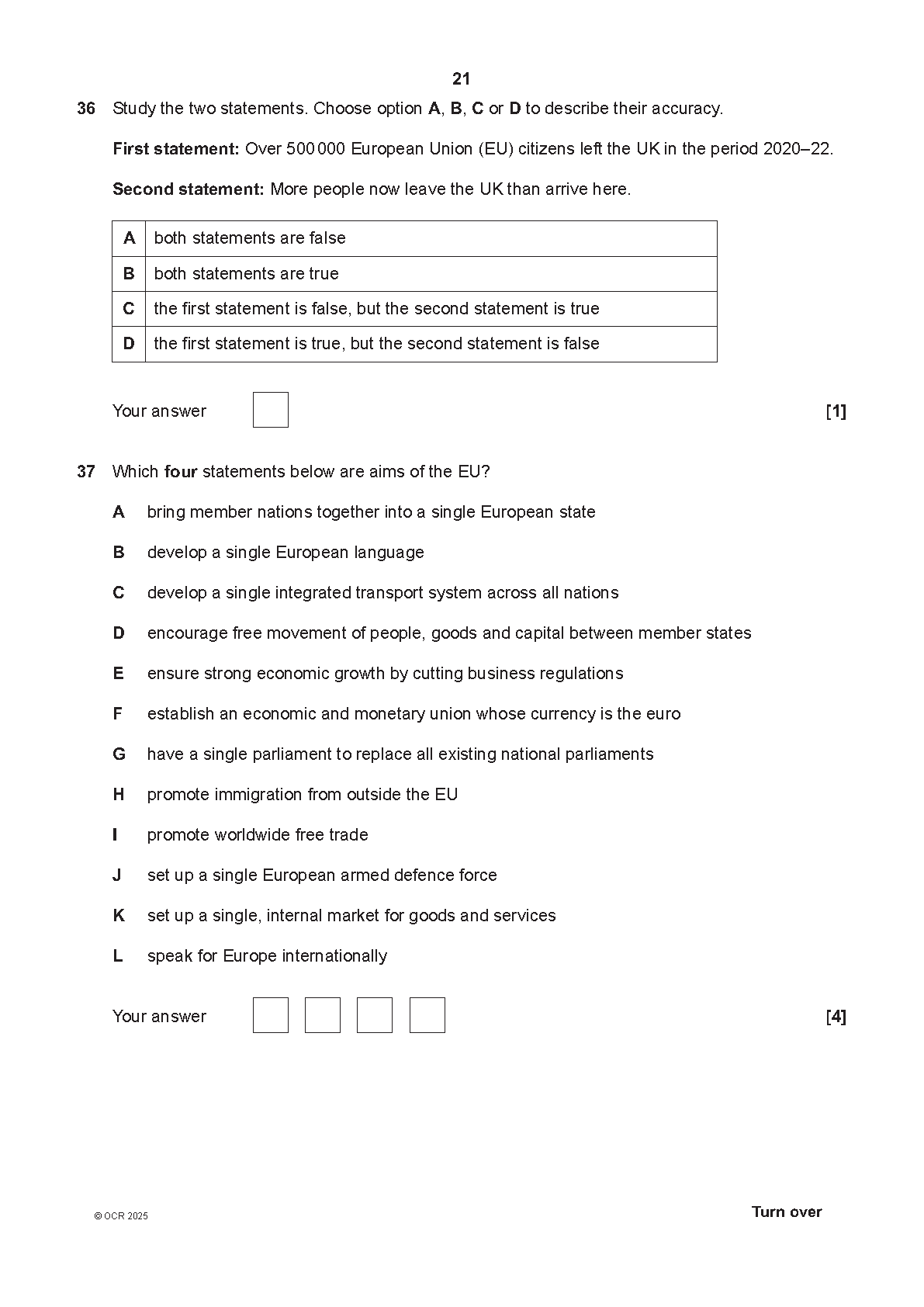 OCR GCSE Citizenship Studies Paper 1 2025 Question Paper IMG-1