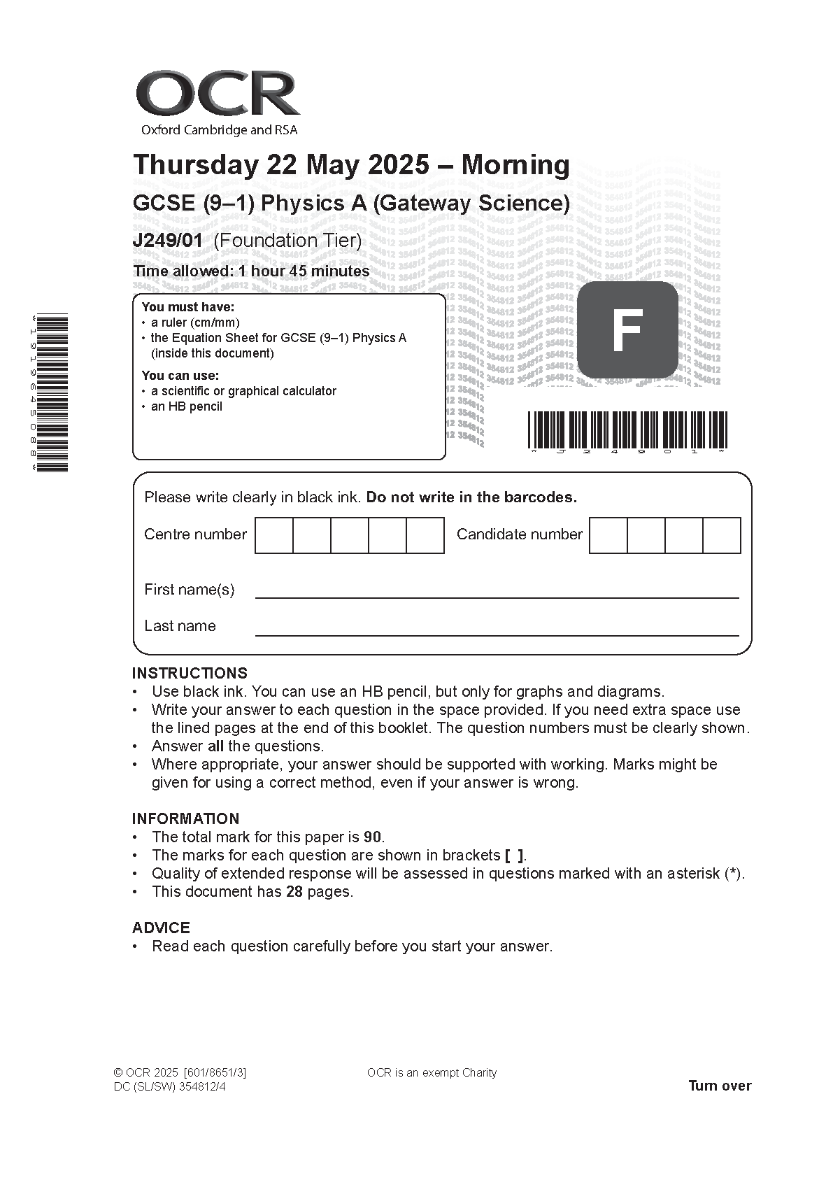 OCR GCSE Physics Paper 1 2025 Question Paper IMG-1