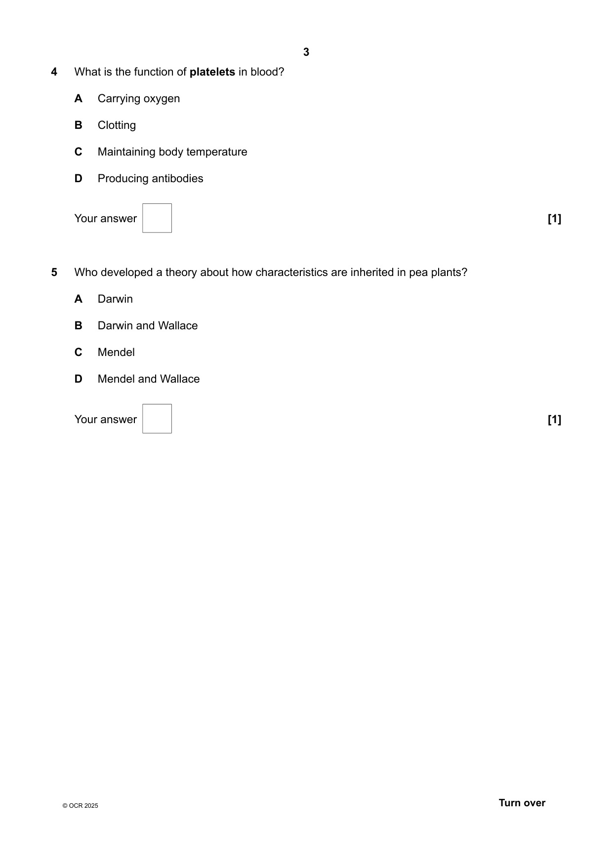 OCR GCSE Biology A Gateway Paper 2 Foundation June 2025 IMG-3