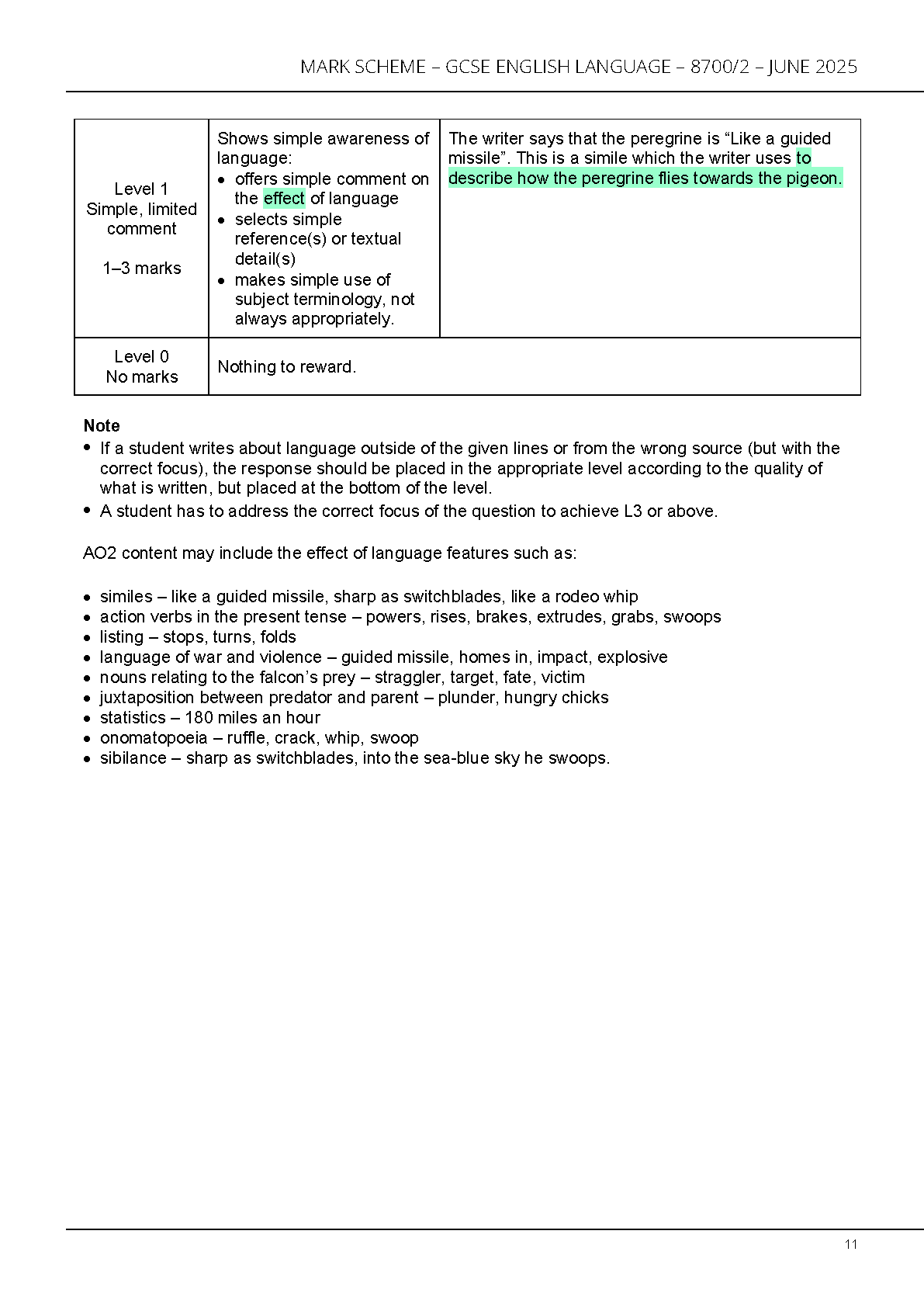 AQA GCSE English Language Paper 2 2025 Mark Scheme IMG-1