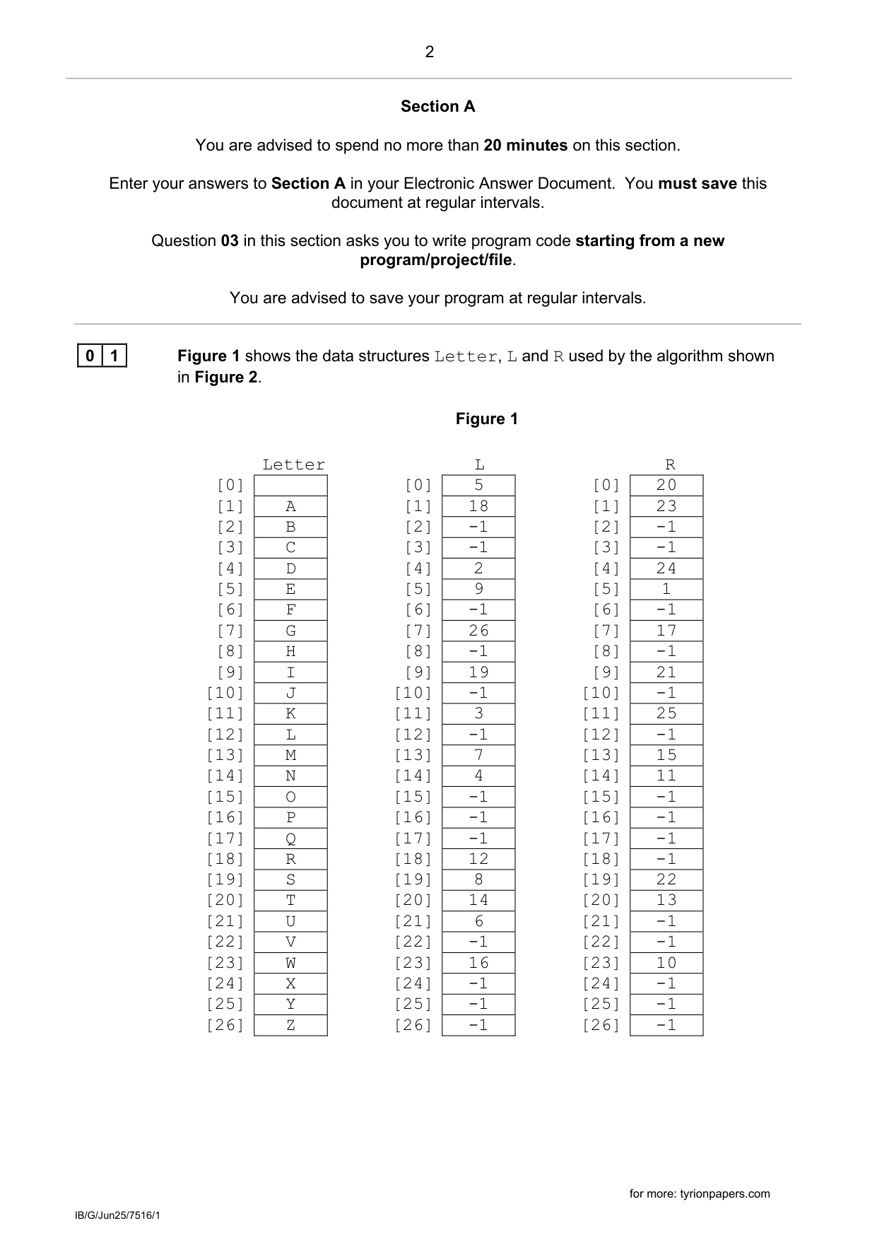 AQA AS Computer Science Paper 1 2025 Question Paper