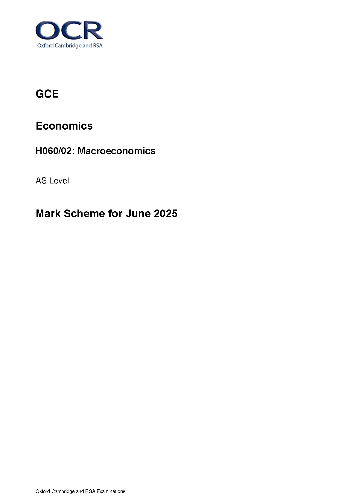 OCR AS Level Economics Paper 2 Mark Scheme IMG-1