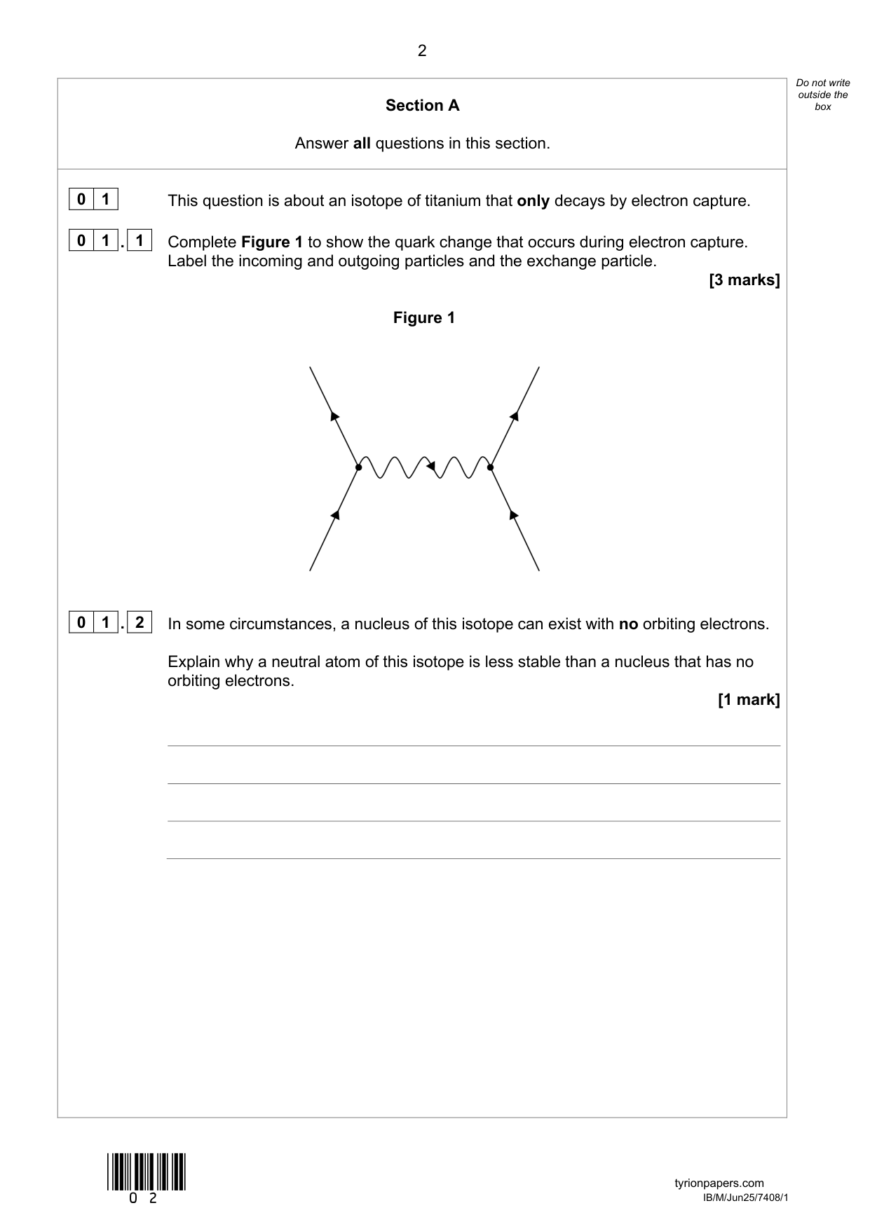 AQA A Level Physics Paper 2 (7408/2) 2025 Question Paper