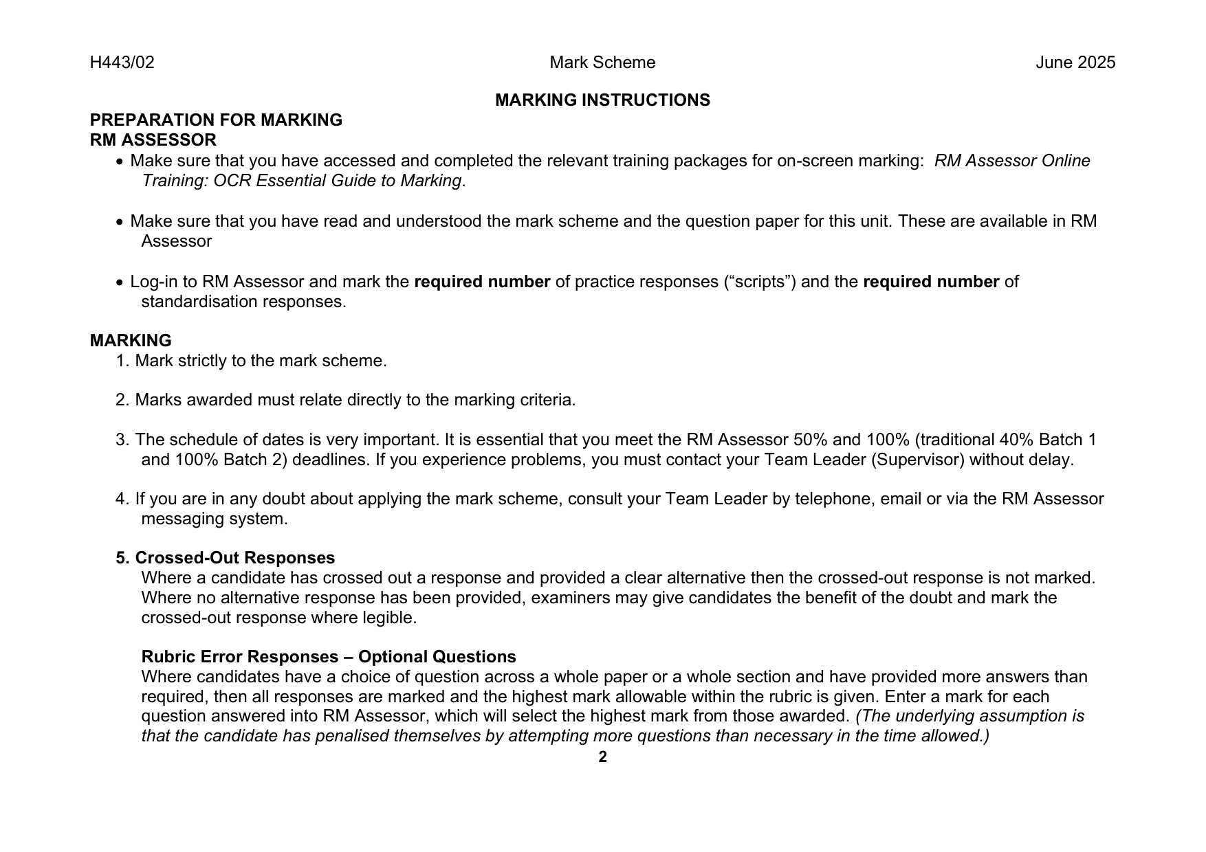 OCR A Level Latin Paper 2 2025 Mark Scheme IMG-3