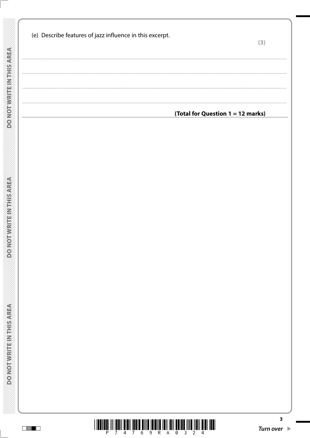Pearson Edexcel  A Level Music Component 3 2025 Question PDF IMG-3