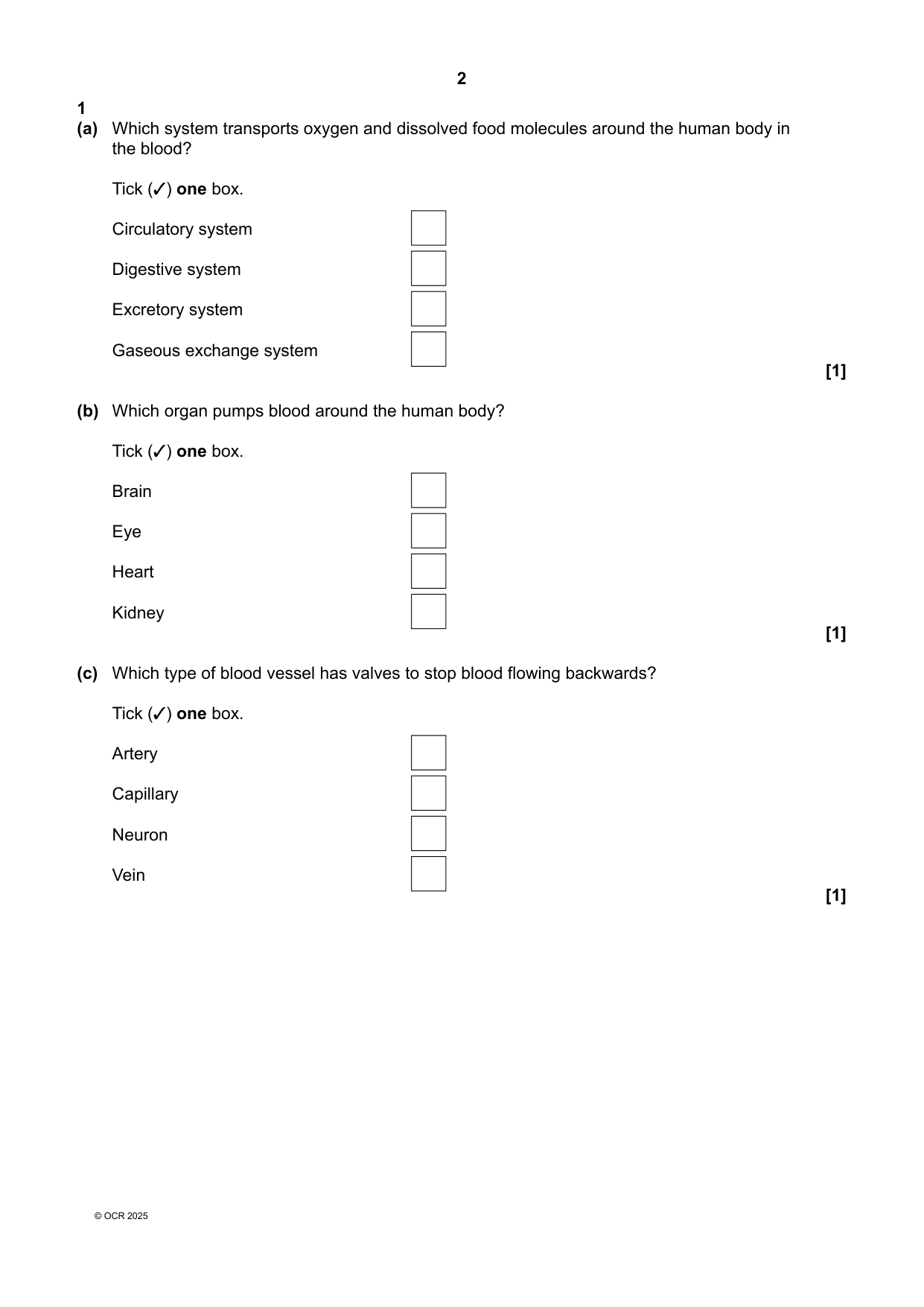 OCR GCSE Biology B Paper 2 2025 Foundation Tier PDF