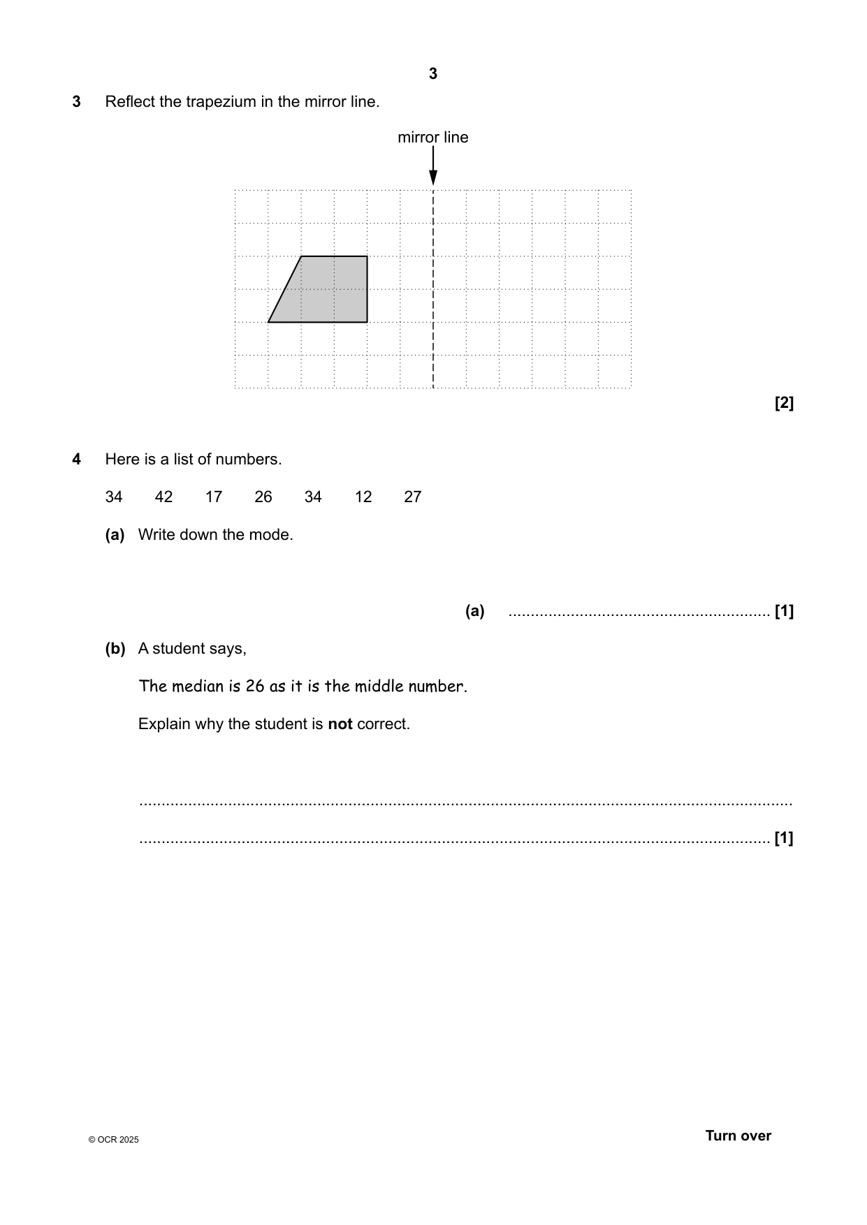 OCR GCSE Maths Paper 1 2025 Question Paper IMG-3