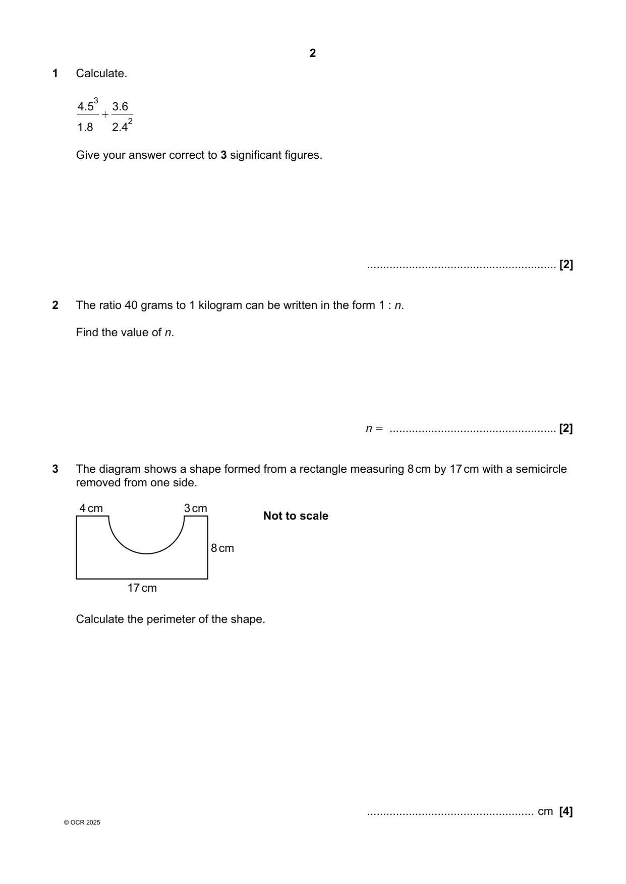 OCR GCSE Maths Paper 4  2025 Question Paper