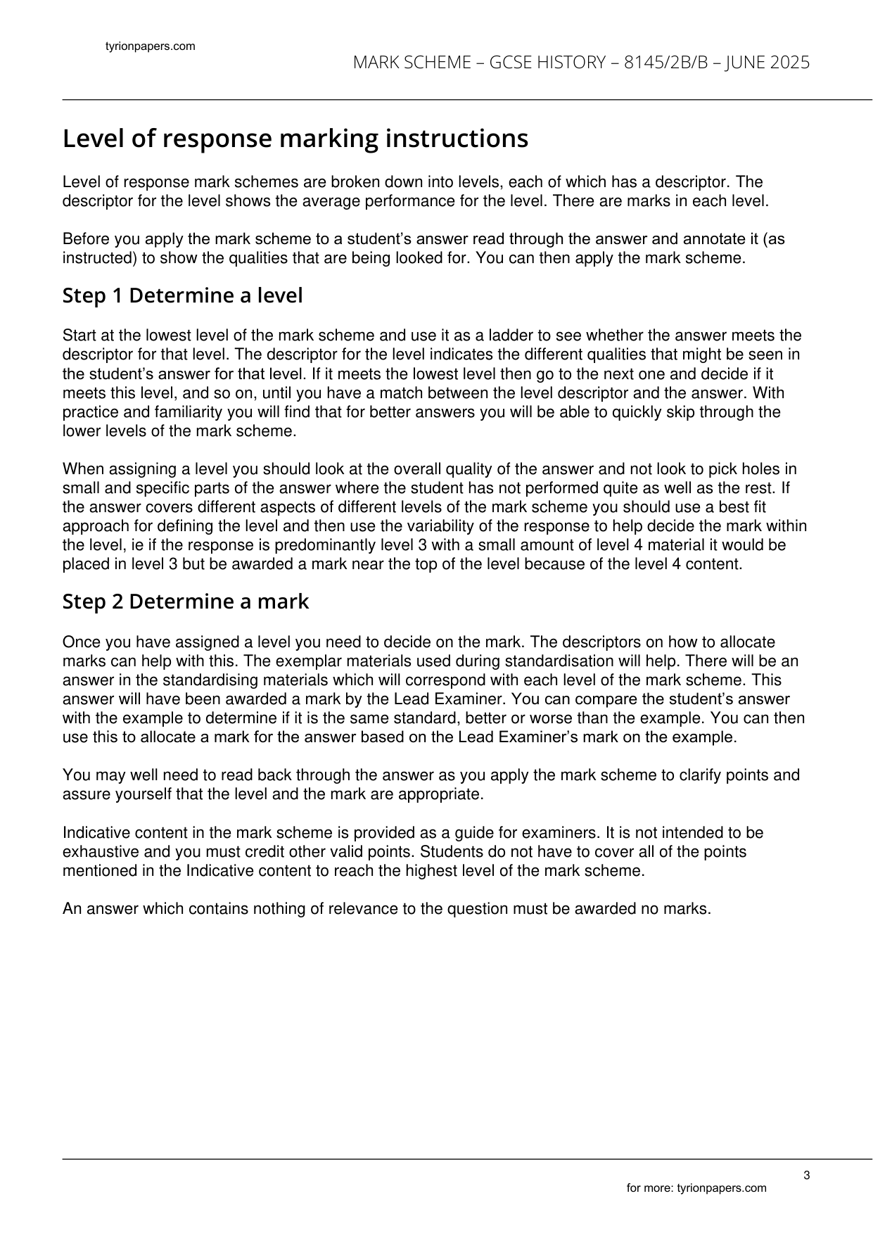 AQA GCSE History Paper 2B Section B/B 2025 Mark Scheme IMG-3