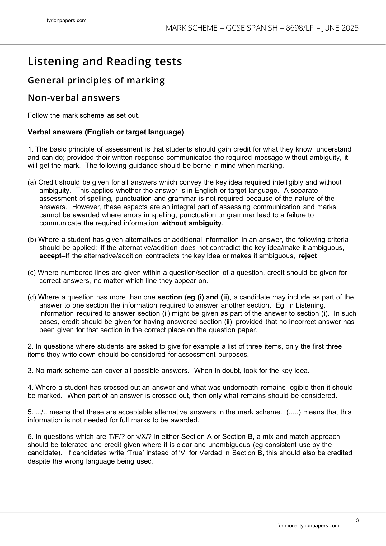 AQA GCSE Spanish Foundation Listening Paper 1F 2025 M S IMG-3