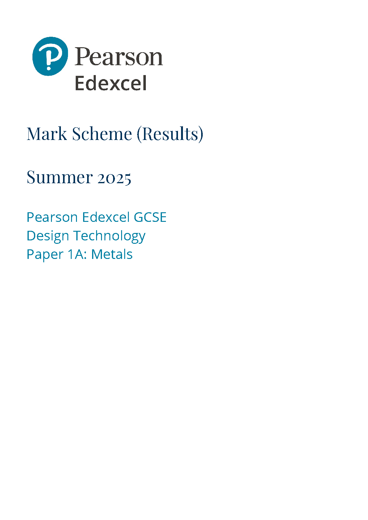 Pearson Edexcel GCSE Design Technology Paper 1A 2025 M S IMG-1