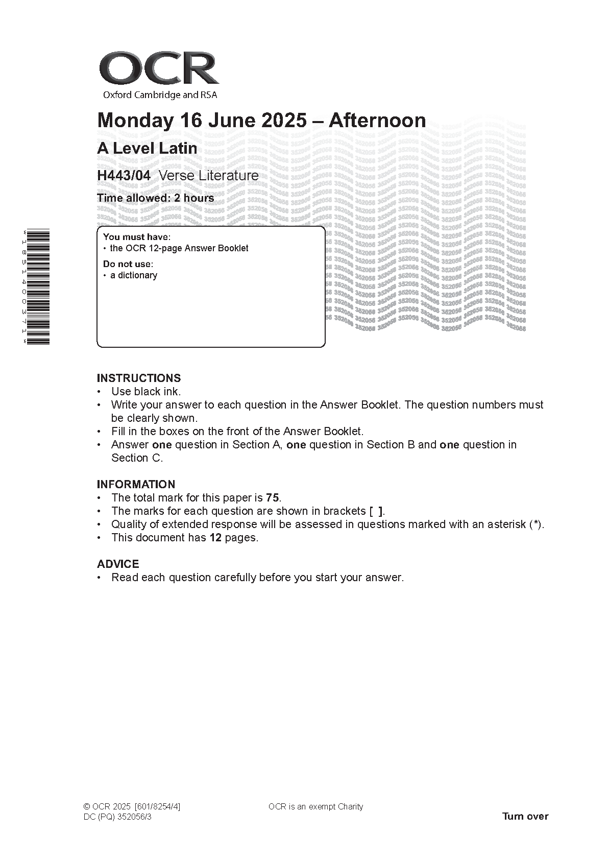 OCR A Level Latin Paper 4 2025 Question Paper IMG-1