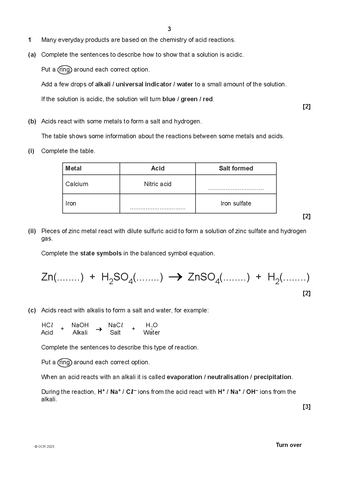 OCR GCSE Combined Science Chemistry Paper 2 2025 QP IMG-1