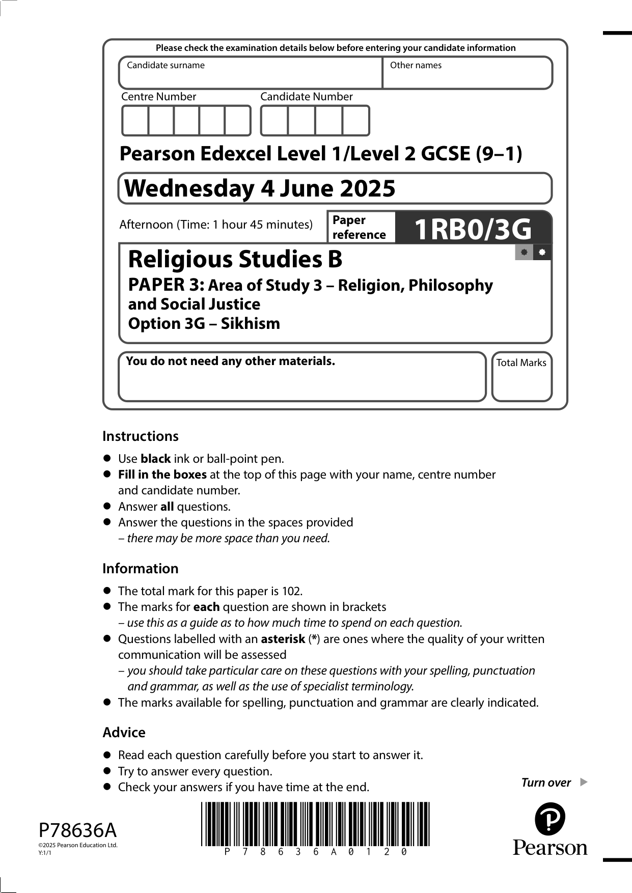 Pearson Edexcel A Level Religious Studies Paper 4E 2025 Ms IMG-1