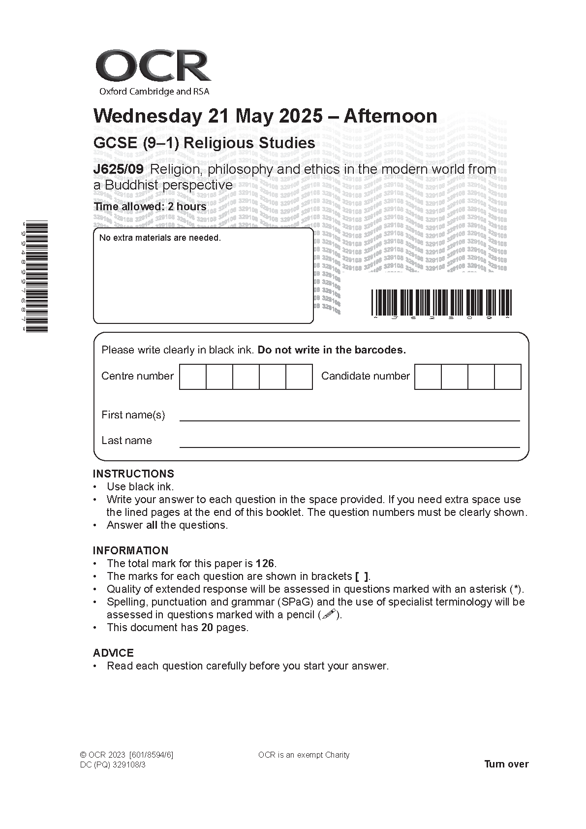 OCR GCSE Religious Studies Paper 9 2025 QP PDF IMG-1