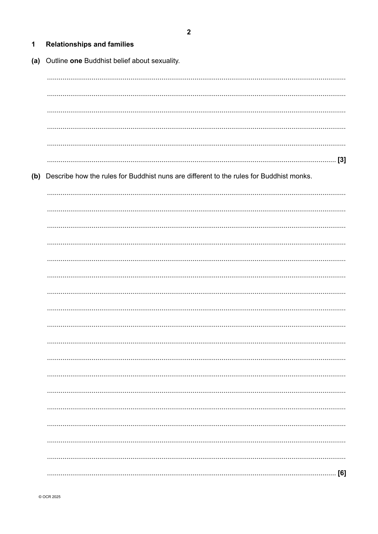 OCR GCSE Religious Studies Paper 9 2025 QP PDF