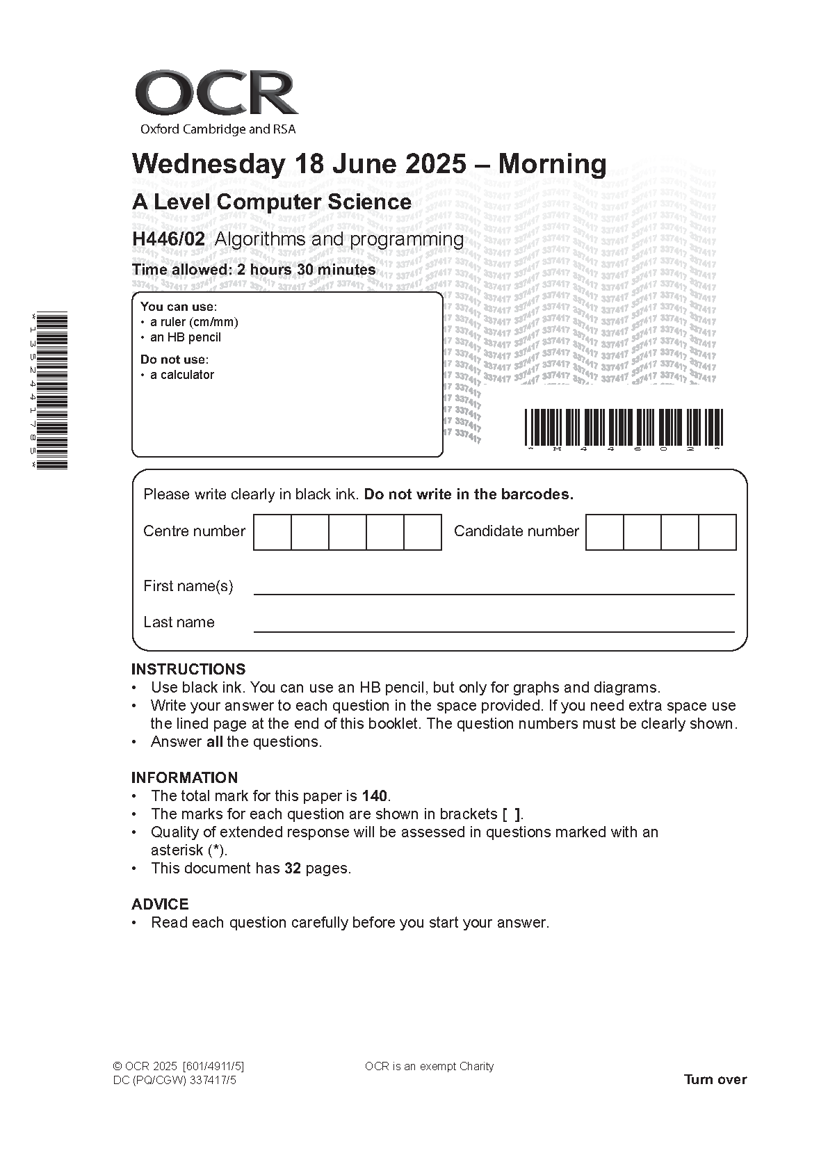 OCR A Level Computer Science Paper 2 Question Paper IMG-1