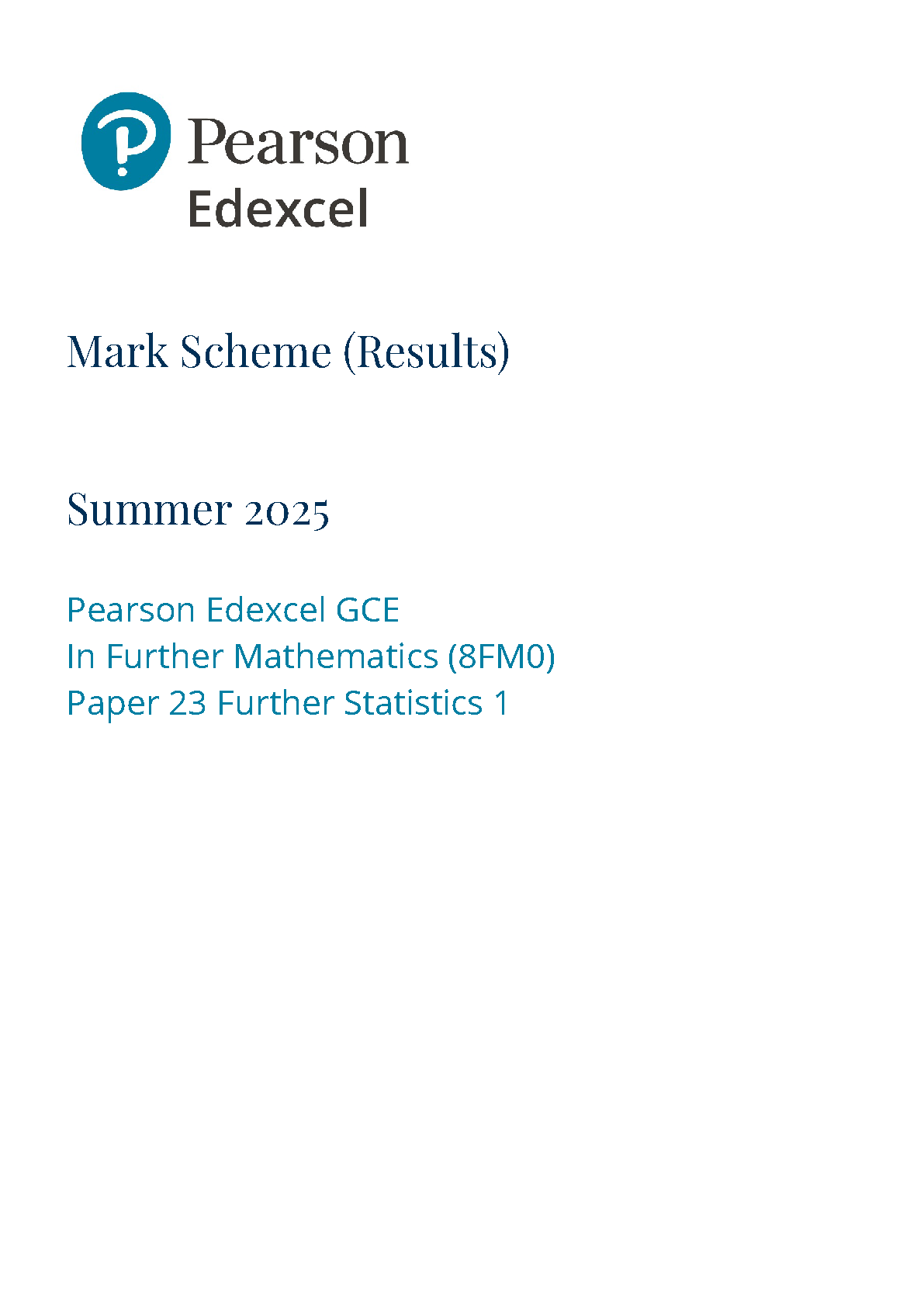 Pearson Edexcel AS Further Mathematics Paper 23 2025 Ms IMG-1