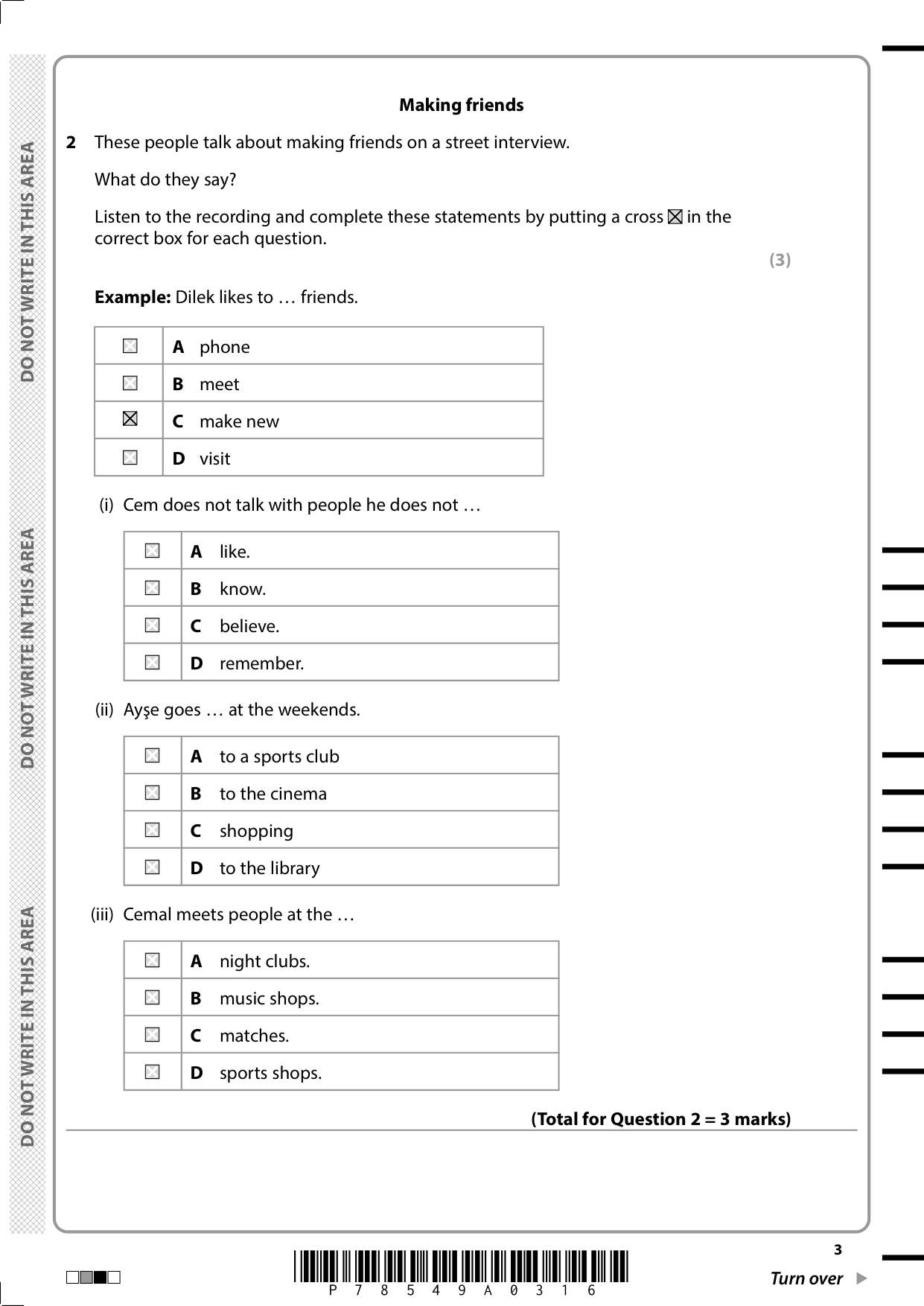 Pearson Edexcel GCSE Turkish Paper 1F 2025 Question Paper IMG-3
